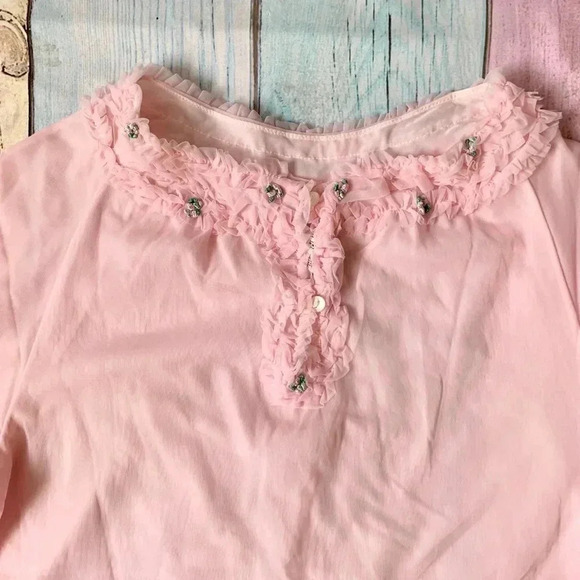 Cute little pink vintage slip dress nightgown size medium - Picture 3 of 6
